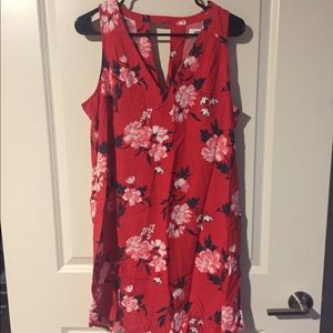 Keyhole Back Floral Dress